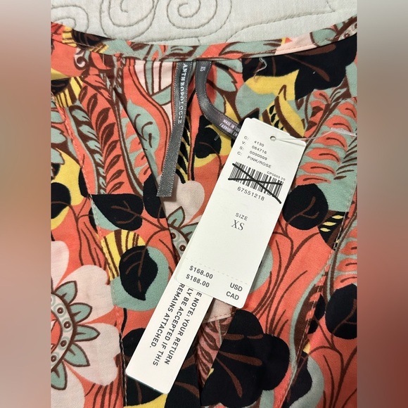 NEW Anthropologie Somerset Maxi Dress Sz XS Boho Floral Tiered Pockets Pink/Rose - Picture 8 of 10